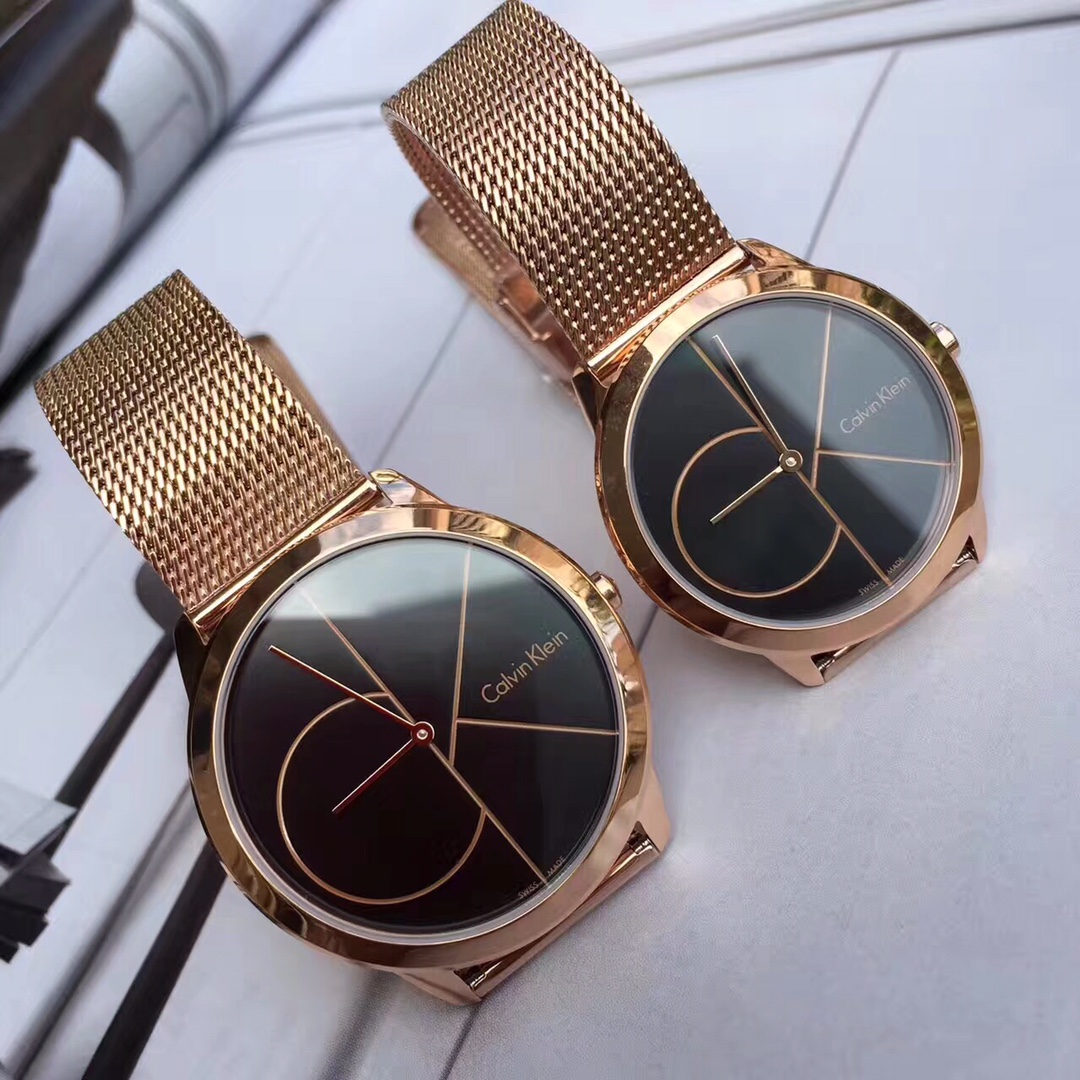 CK-Lovers-10 原装 CK (CalvinKlein minimal watch 系列情侣对表) 超薄编织