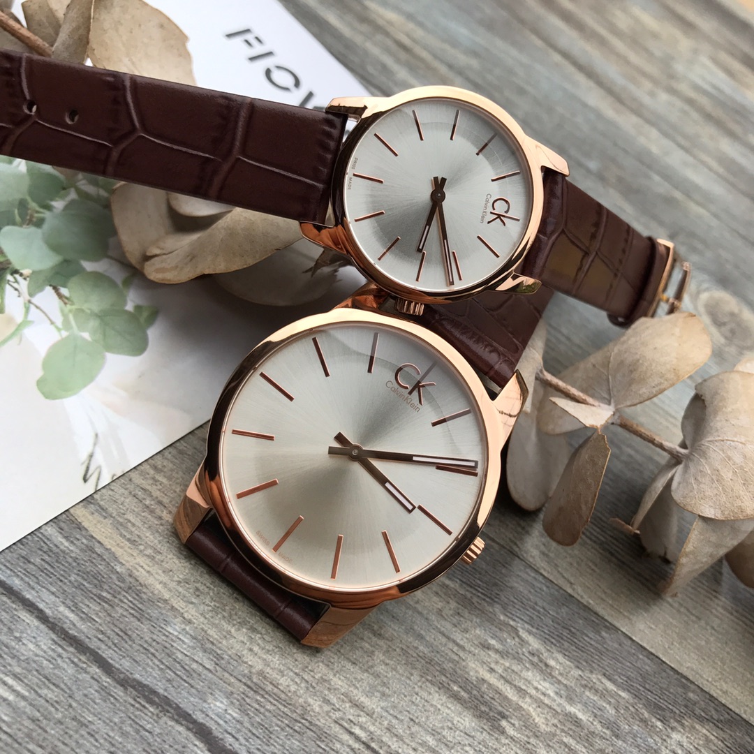 CK-Lovers-12 原装 CK(CalvinKlein)专柜最热卖经典款 CITY系列 简洁2针情侣对表!整表