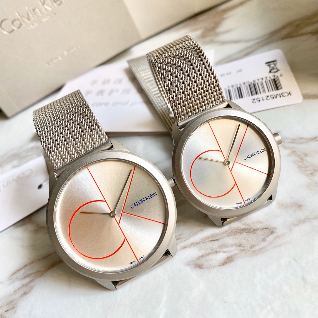 CK-Lovers-8 CK/凯文克莱 (Minimal 简约系列)-情侣对表极简时尚!米兰精钢网带,精简利落,美