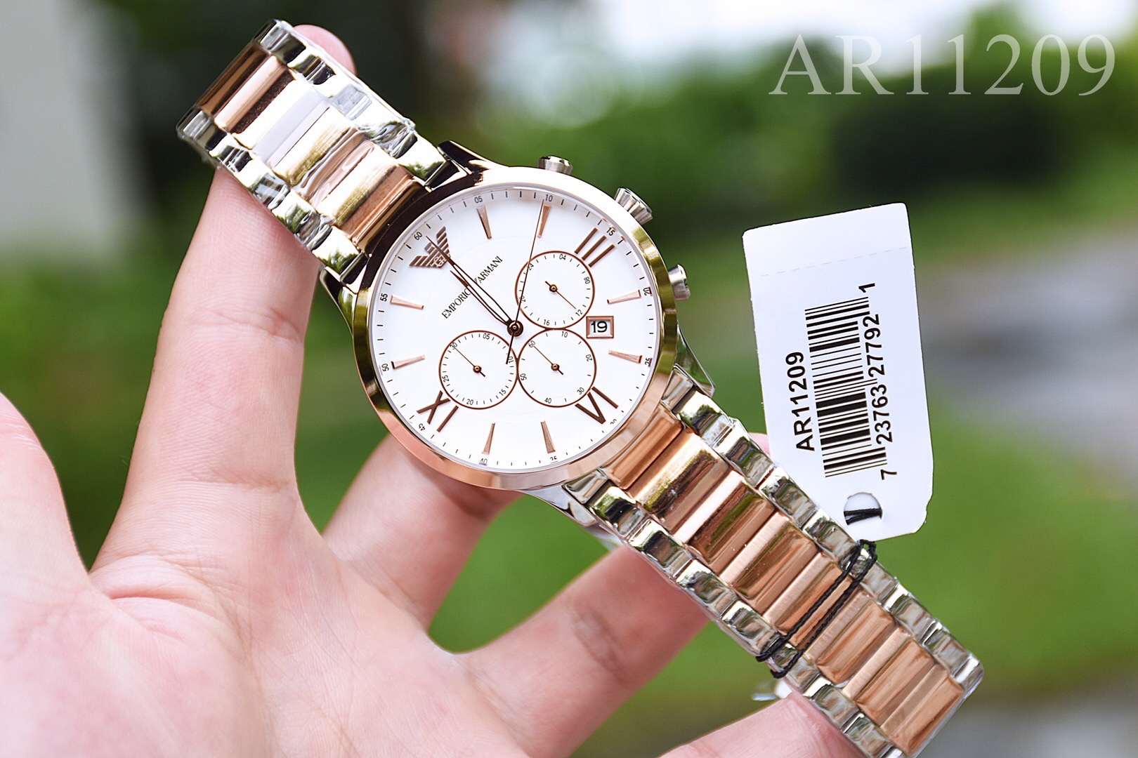 AR11209 表壳：316L精钢表镜：强化矿物质玻璃表带：316L精钢表扣：双按扣尺寸：44mm*10m