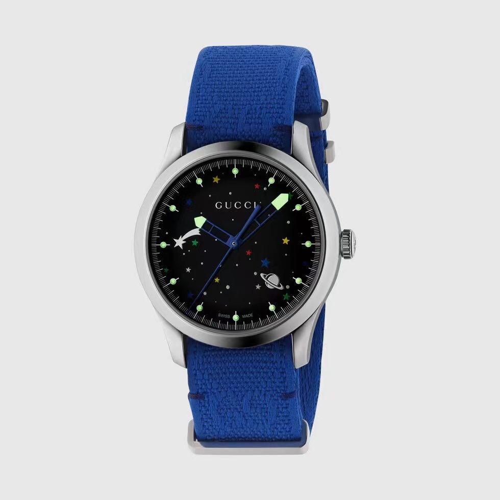 GC74 Gucci G-TIMELESSGucci系列,中性表款,38mm表径,防眩目蓝宝石玻璃、