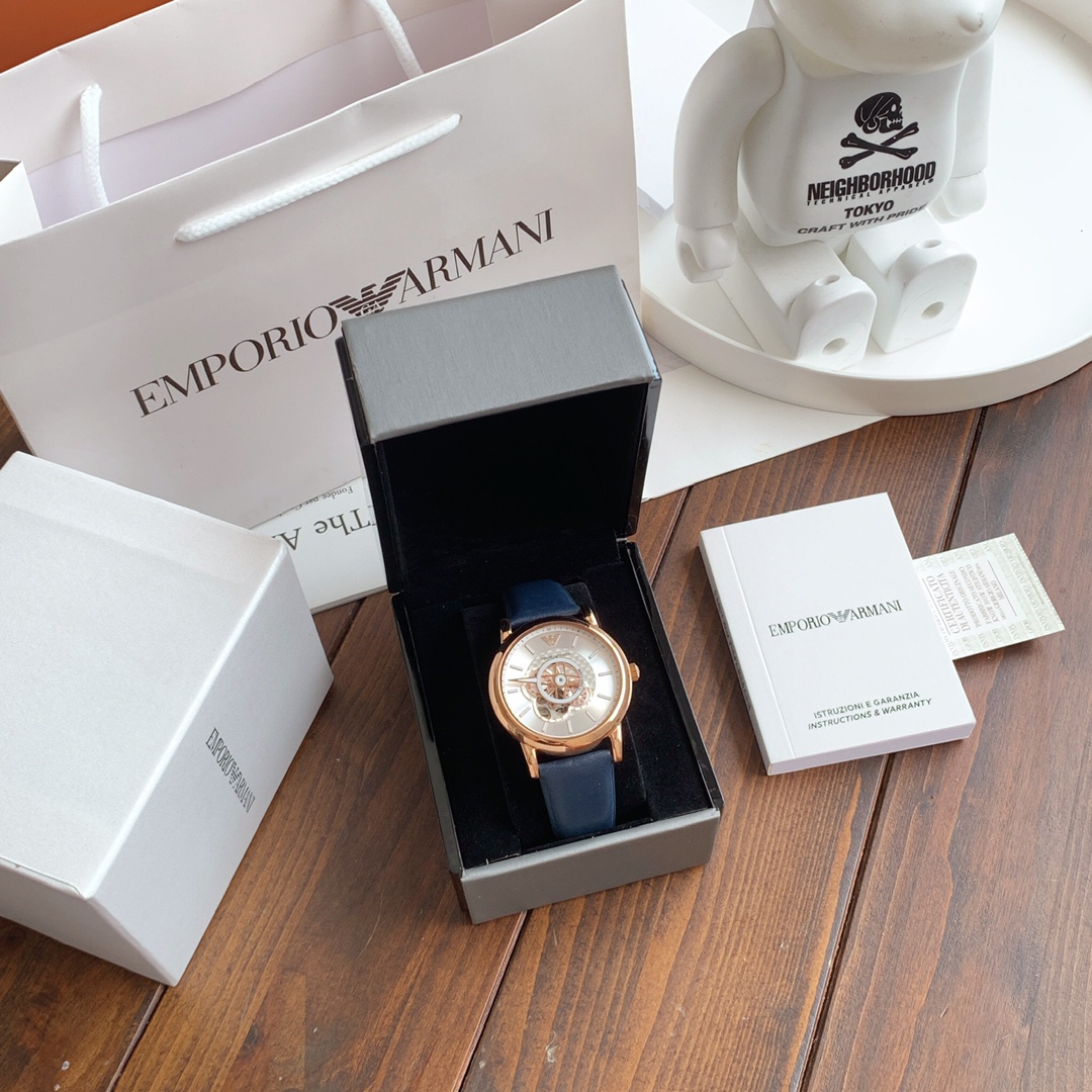 AR60013 原厂阿玛尼（ARMANI）AR60013全自动机械表，前后镂空设计，精细！惊艳！316精钢